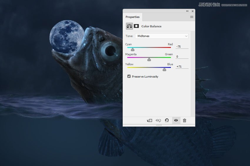 創(chuàng)意合成:用PS合成吞月的魚怪作品