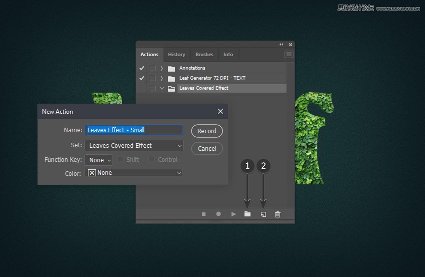 綠葉字體:用PS制作葉子組成的立體字