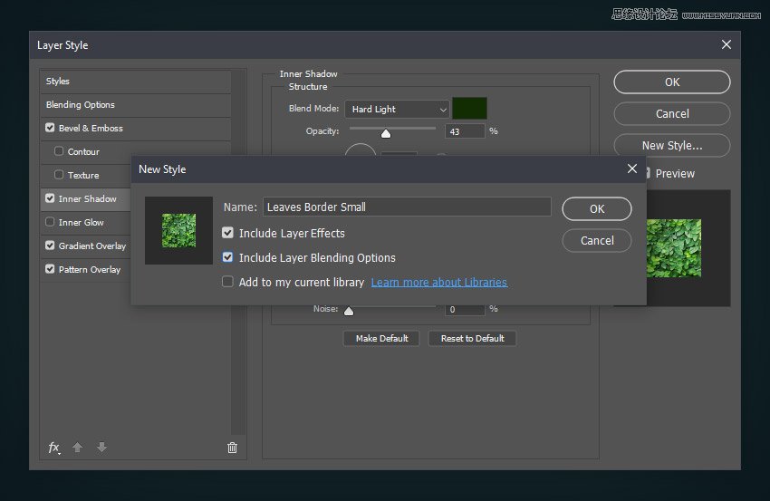 綠葉字體:用PS制作葉子組成的立體字