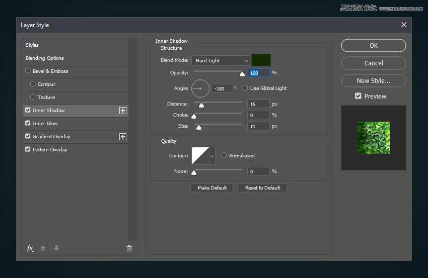綠葉字體:用PS制作葉子組成的立體字