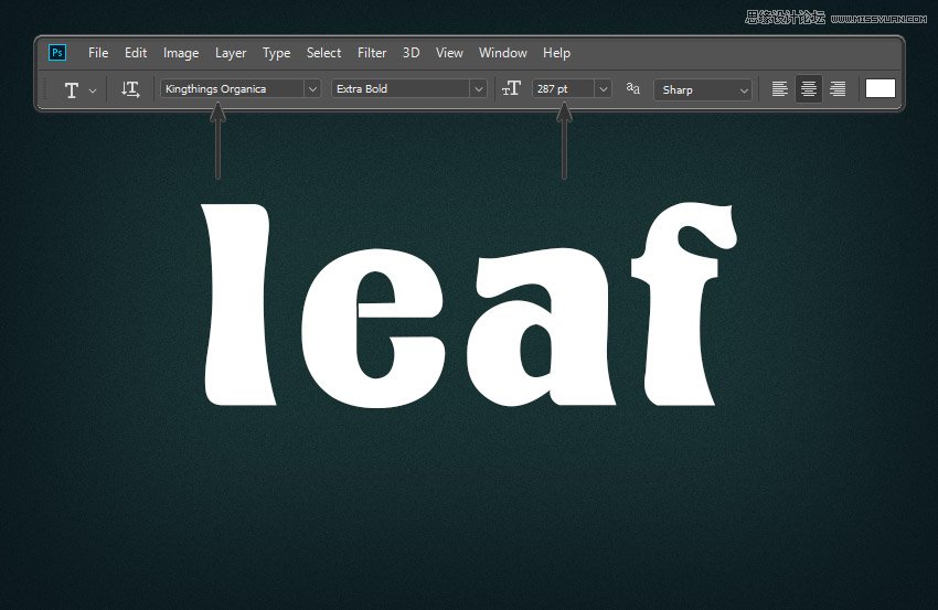綠葉字體:用PS制作葉子組成的立體字