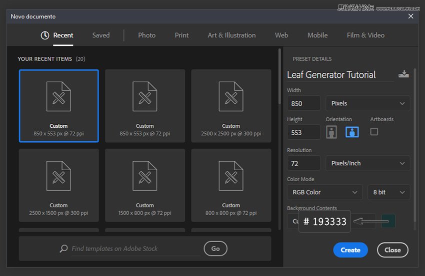綠葉字體:用PS制作葉子組成的立體字
