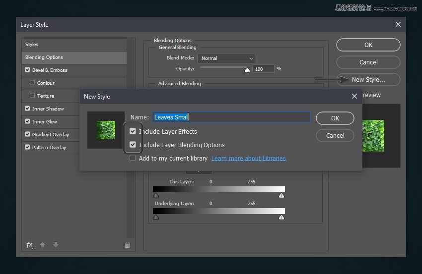 綠葉字體:用PS制作葉子組成的立體字