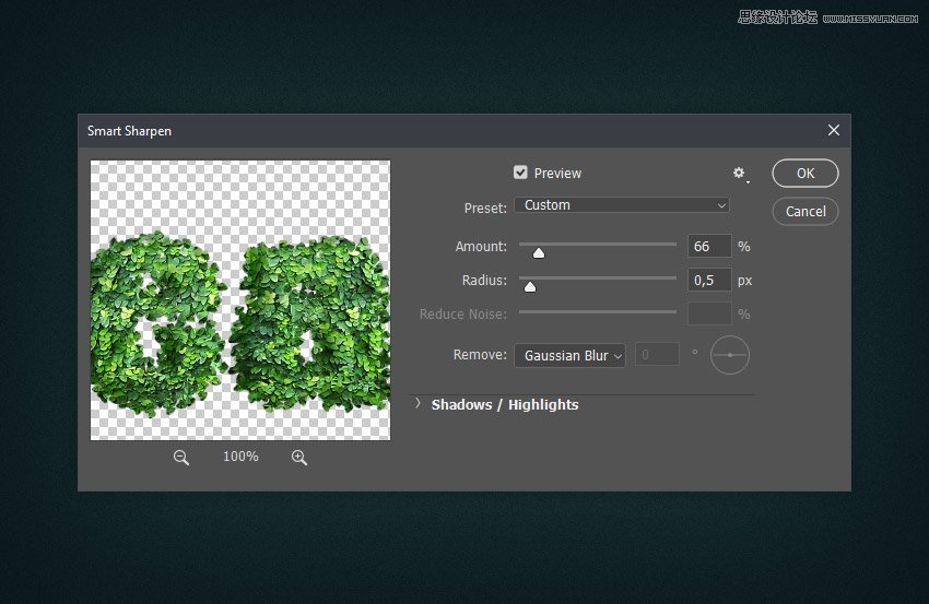 綠葉字體:用PS制作葉子組成的立體字