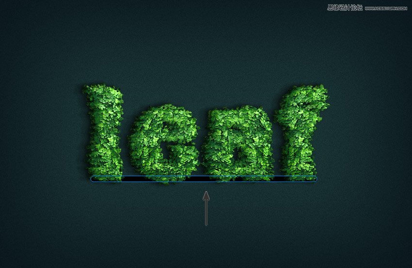 綠葉字體:用PS制作葉子組成的立體字