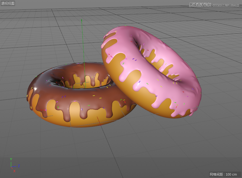 C4DԔ������Ȧ��ʳ�Ľ�ģ����Ⱦ