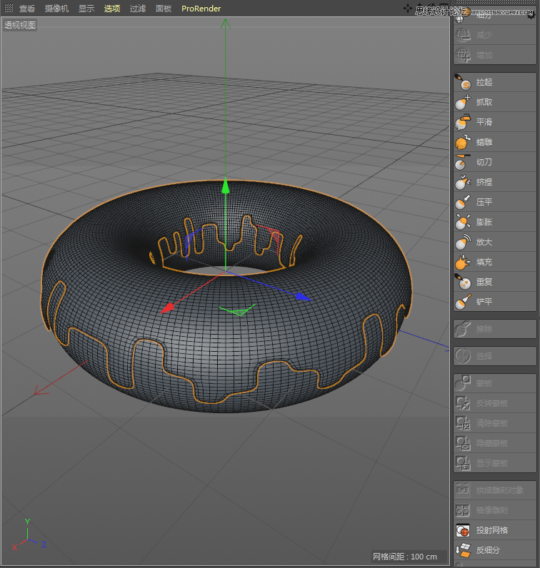 C4DԔ������Ȧ��ʳ�Ľ�ģ����Ⱦ