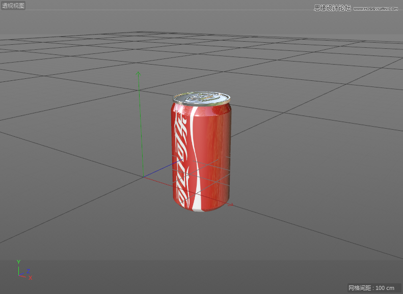 C4D制作逼真的可口可樂易拉罐模型