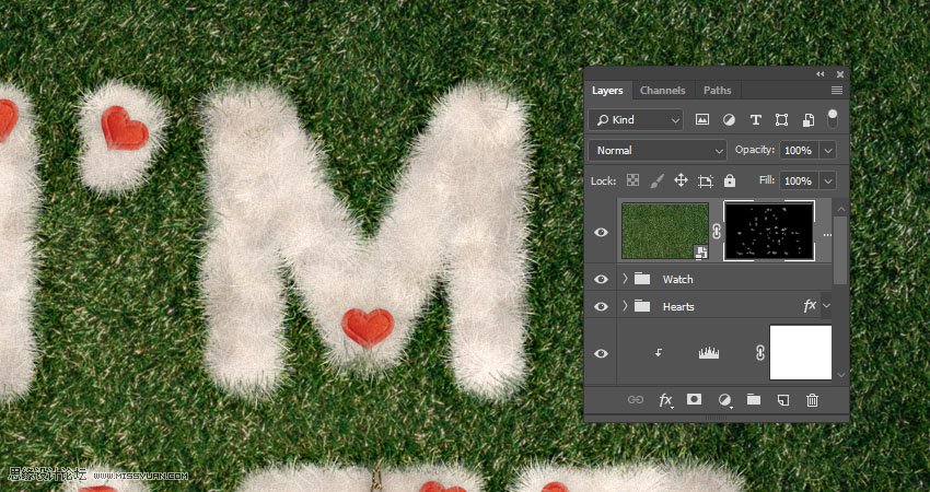 毛茸茸字體:用PS制作動物皮毛藝術字