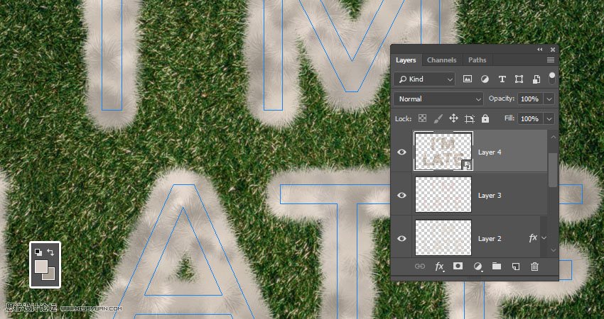 毛茸茸字體:用PS制作動物皮毛藝術字