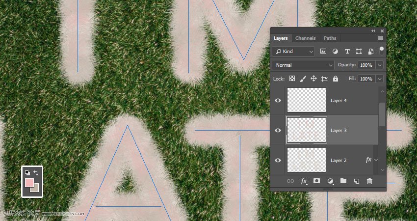 毛茸茸字體:用PS制作動物皮毛藝術字
