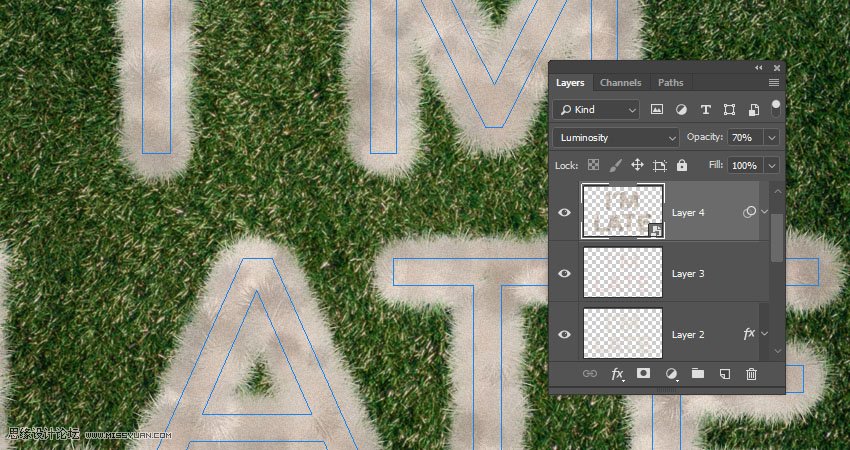 毛茸茸字體:用PS制作動物皮毛藝術字