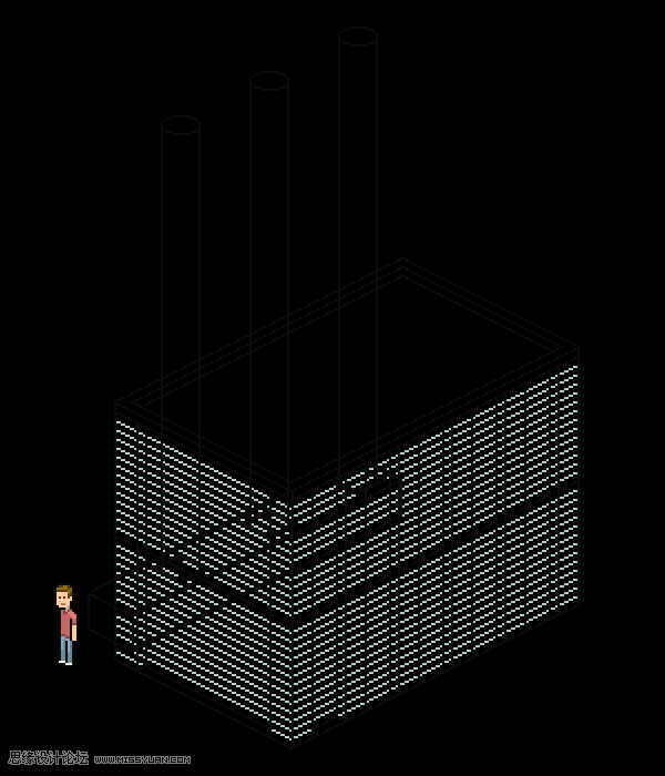 像素工廠:用PS設計等距像素的工廠圖標