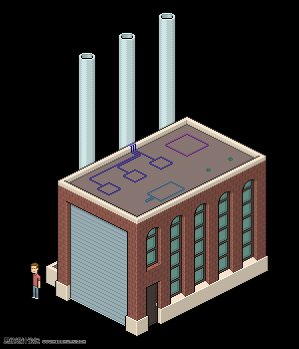 像素工廠:用PS設(shè)計等距像素的工廠圖標