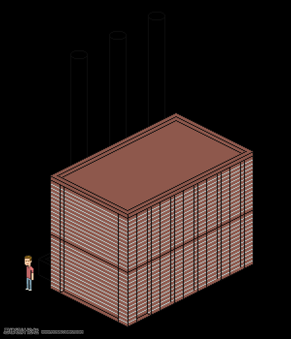 像素工廠:用PS設計等距像素的工廠圖標