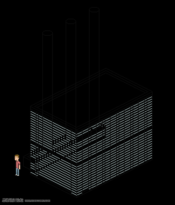 像素工廠:用PS設計等距像素的工廠圖標