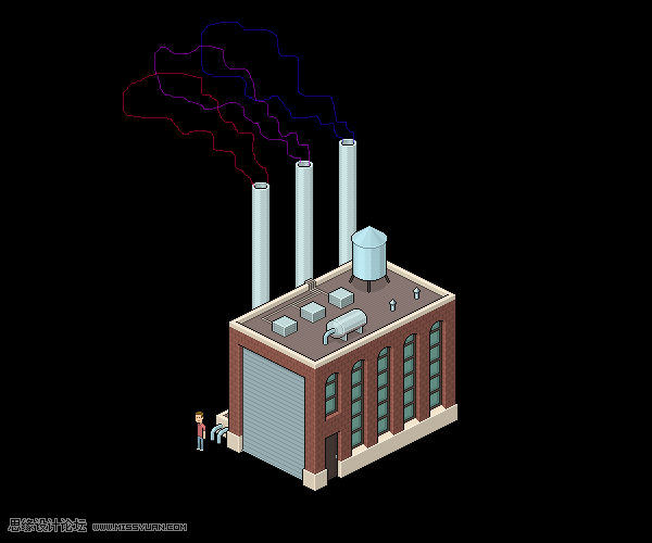 像素工廠:用PS設計等距像素的工廠圖標