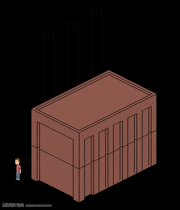 像素工廠:用PS設計等距像素的工廠圖標