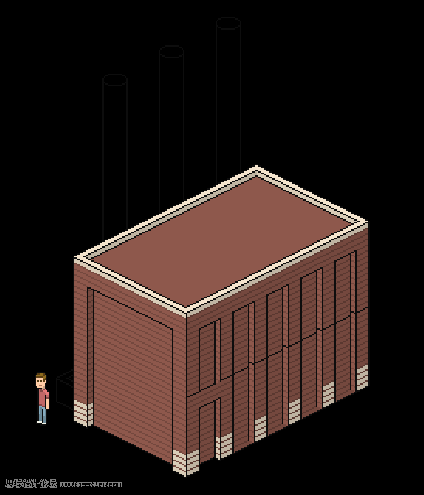 像素工廠:用PS設計等距像素的工廠圖標