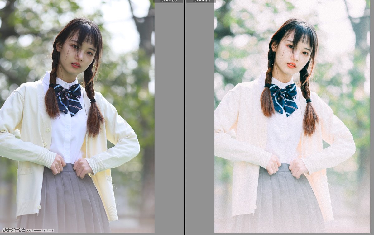 小清新效果:用PS調出小清新風格的人像