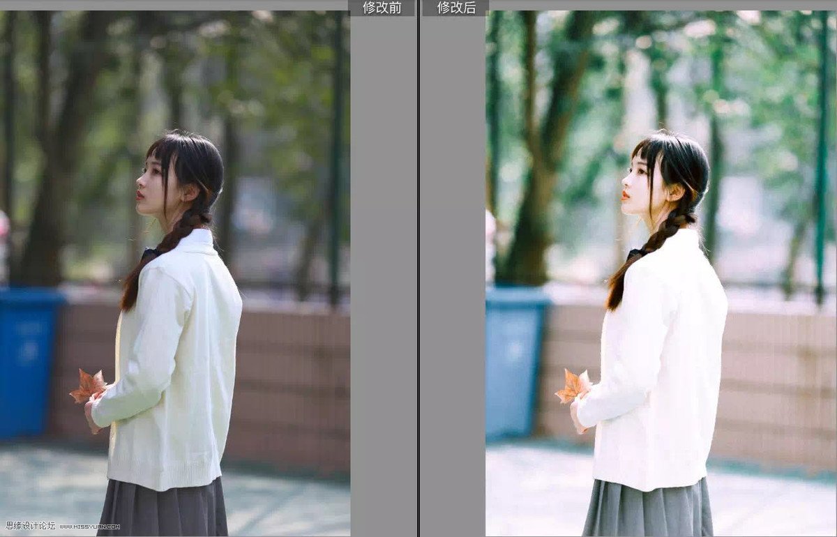 小清新效果:用PS調出小清新風格的人像