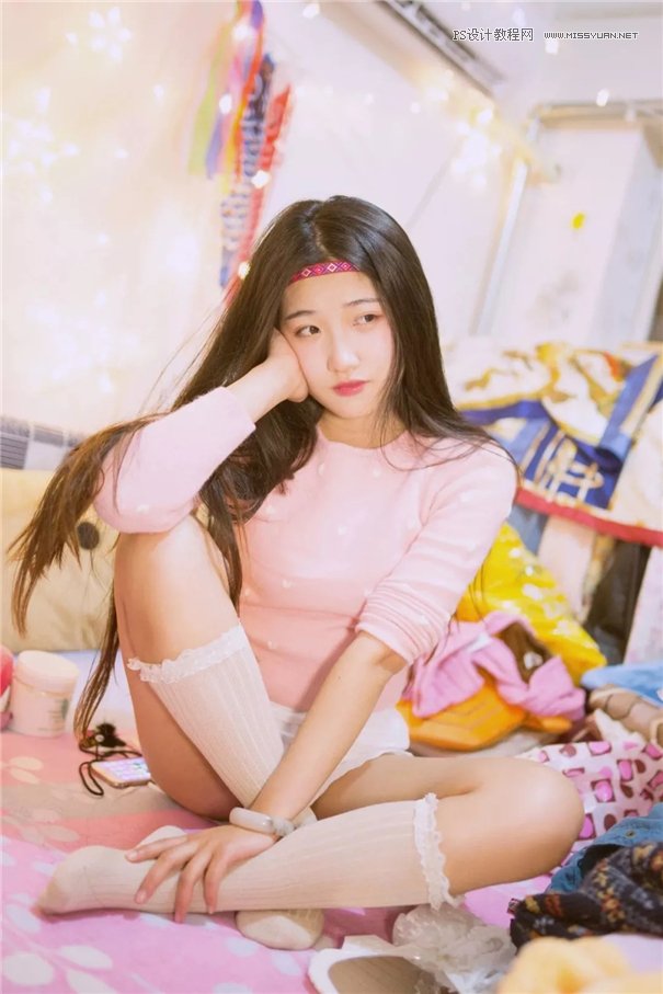 人像處理:用PS調出唯美粉色的少女