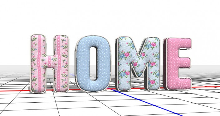 3D立體字:用PS制作沙發靠椅主題立體字