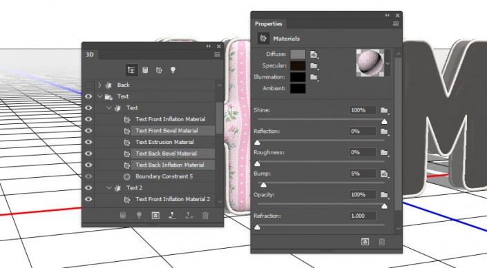 3D立體字:用PS制作沙發靠椅主題立體字