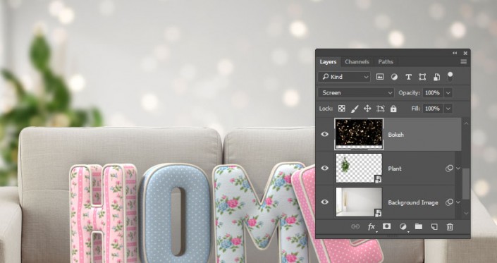 3D立體字:用PS制作沙發靠椅主題立體字