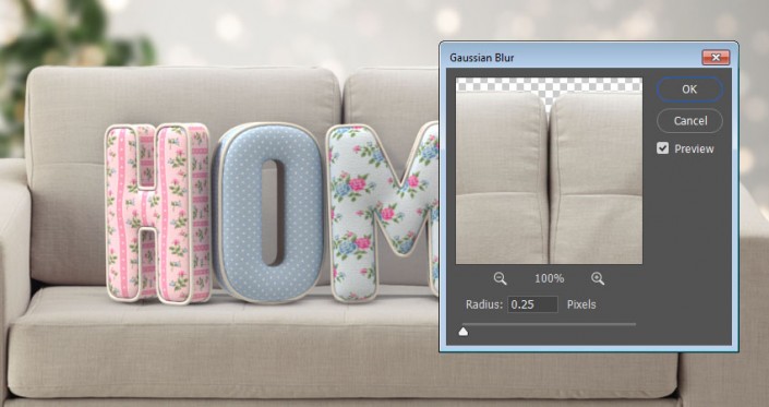 3D立體字:用PS制作沙發靠椅主題立體字
