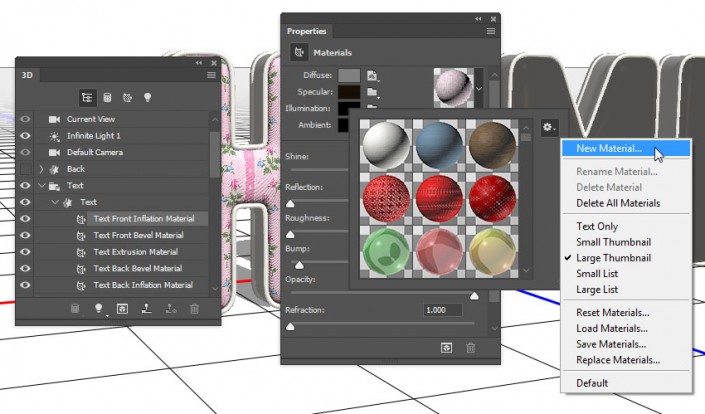 3D立體字:用PS制作沙發靠椅主題立體字