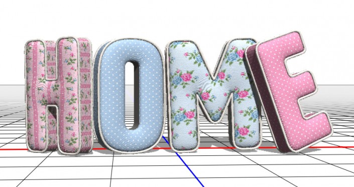 3D立體字:用PS制作沙發靠椅主題立體字