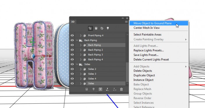 3D立體字:用PS制作沙發靠椅主題立體字