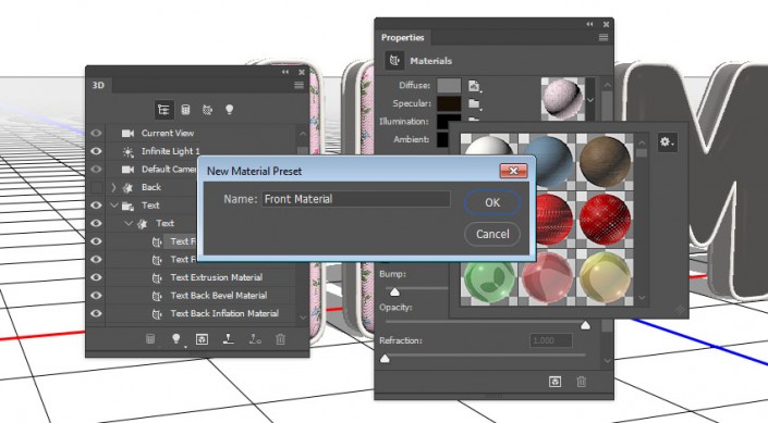 3D立體字:用PS制作沙發靠椅主題立體字