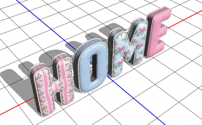 3D立體字:用PS制作沙發靠椅主題立體字