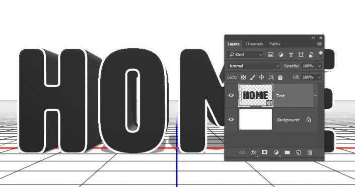 3D立體字:用PS制作沙發靠椅主題立體字