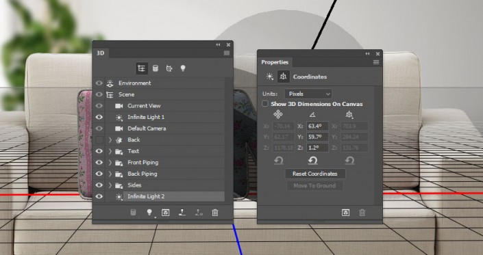 3D立體字:用PS制作沙發(fā)靠椅主題立體字