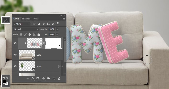 3D立體字:用PS制作沙發靠椅主題立體字