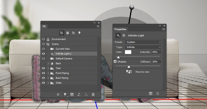 3D立體字:用PS制作沙發(fā)靠椅主題立體字