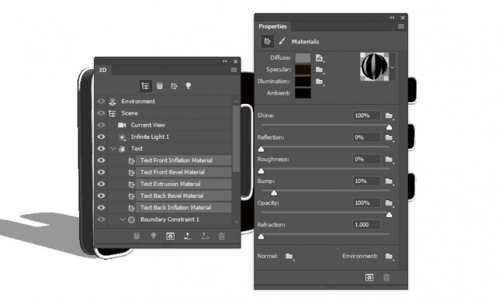 3D立體字:用PS制作沙發靠椅主題立體字