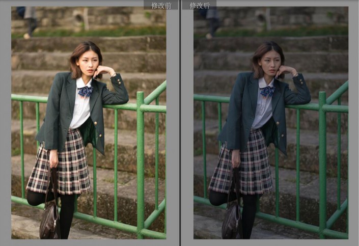 冷色效果:用PS調出人像照片時尚冷色調