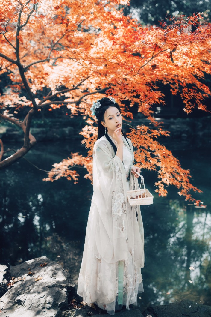 LR調出秋季人像照片古典藝術效果