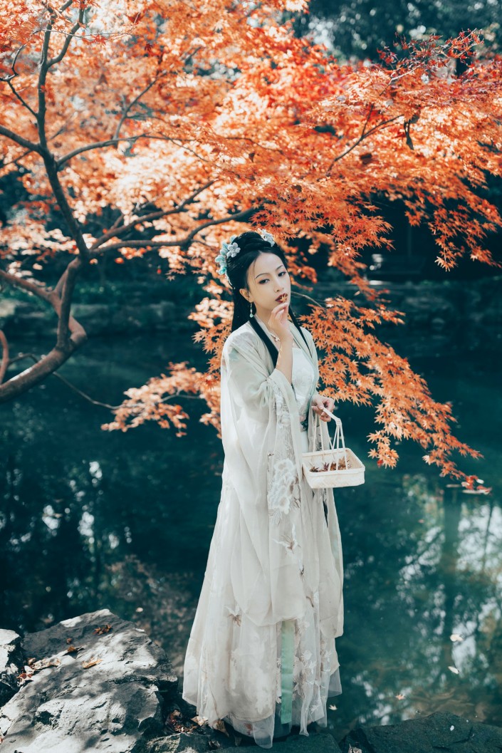 LR調出秋季人像照片古典藝術效果