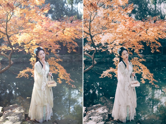 LR調出秋季人像照片古典藝術效果