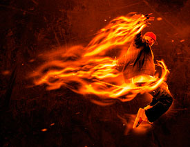 Photoshop���ٽo�������ӻ���ȼ��Ч��