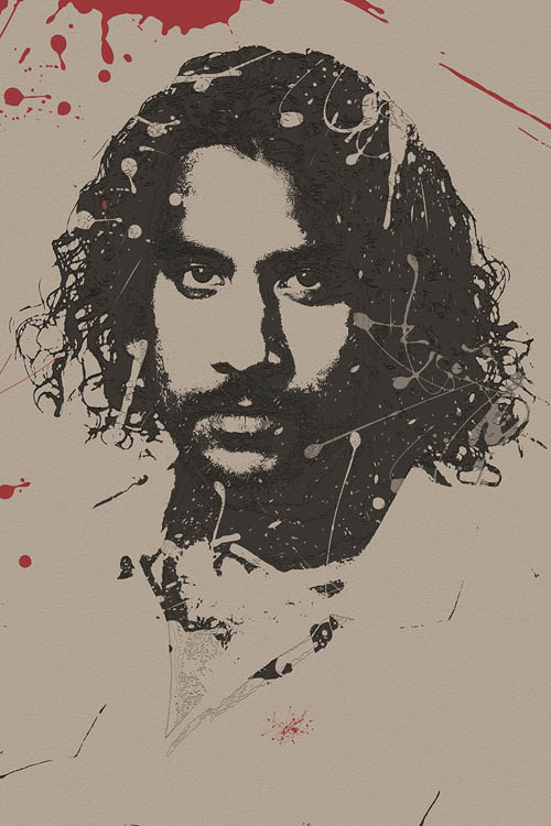 Photoshop制作中國風水墨噴濺人像海報