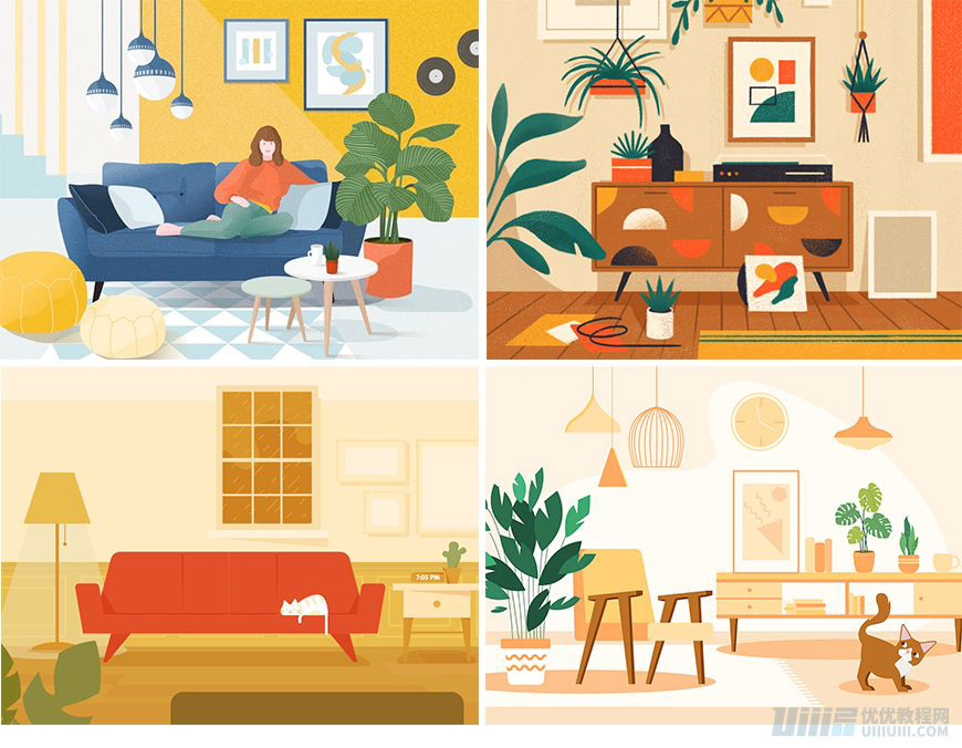 Illustrator繪制扁平化風格的辦公室插畫