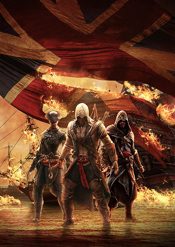 Photoshop制作火焰燃燒風格的武士海報