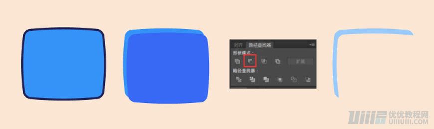 Illustrator制作扁平化風格的電視機