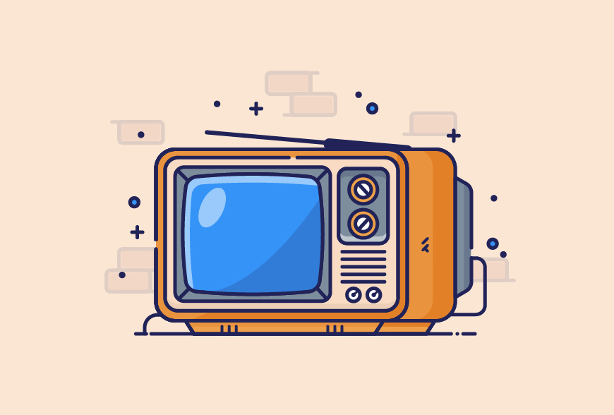 Illustrator制作扁平化風格的電視機